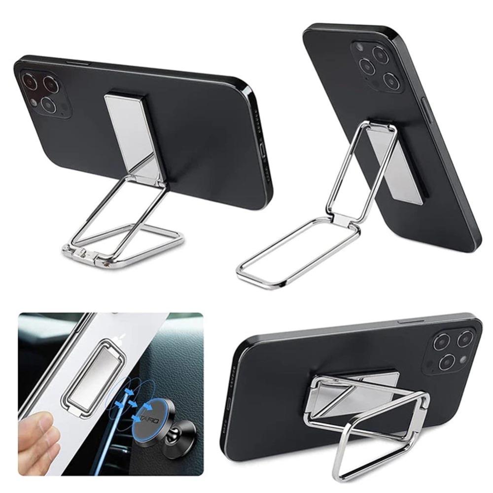 Back Clip Foldable Phone Holder Magnetic Metal Phone Support Adjustable Desktop Phone Bracket