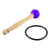Singing Bowl Mallet Wood Handle Rubber Head Clear Beautiful Sound Percussion Stick with Rubber Ring Purple