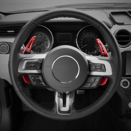 2x Red Steering Wheel Shift Paddle Shifter Trim Cover For Ford Mustang 2015-