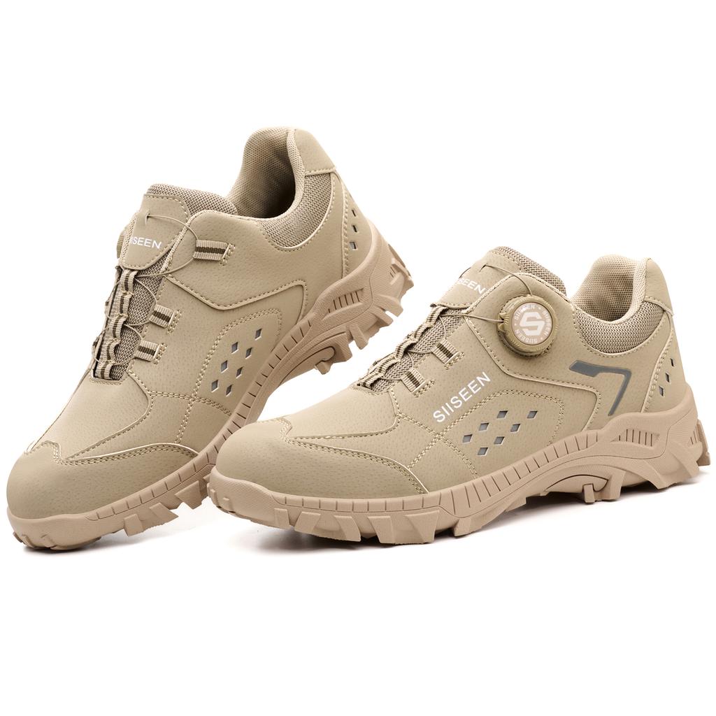 Men's Steel Head Safety Shoes Puncture And Smash Resistant Lightweight Sole Breathable Upper for Outdoor Workshop Work Shoes