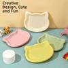 Cute Cat Shape Cat Bowl Plastic Non-slip Cat Plates Anti-Fall Flip Pet Food Dish Pet Feeding