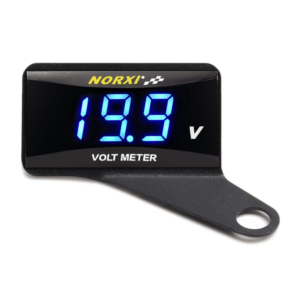 NORXI Motorcycle Voltmeter Waterproof Voltmeter for Motorcycles, Motorcycles, and Scooters,