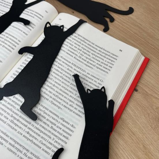 Metal Cat Bookmark Set Lightweight Iron Page Holders with Black Cat Design Non-Slip Bookmarks Gift for Book Lovers And Cat Enthusiasts