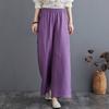 Frühlings- und Sommer-Literarische Baumwoll- und Leinenhosen Locker Große Größe Weiter Bein Hosen Hohe Taille Bodenlange Hosen Gerade Hosen Leinen Damen Hosen
