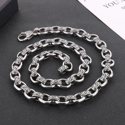 12mm Animal Prints Stainless Steel Necklace For Men Charm Necklace Jewelry Accessories