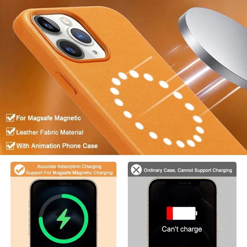 Für Magsafe magnetische Ledertasche für Apple IPhone 15 14 13 Pro Max Plus Mini Wireless Charge Schutzabdeckung