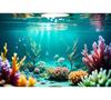 Underwater World Fish Coral Aquarium Theme Photography Backdrop, Children's Birthday Party, Home Decoration Photography Backdrop