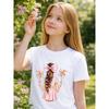 Tailles européennes T-shirt d'été à manches courtes pour enfants, Haut imprimé dessin animé pour filles, Avec un design mignon, Convient pour les sorties et le quotidien