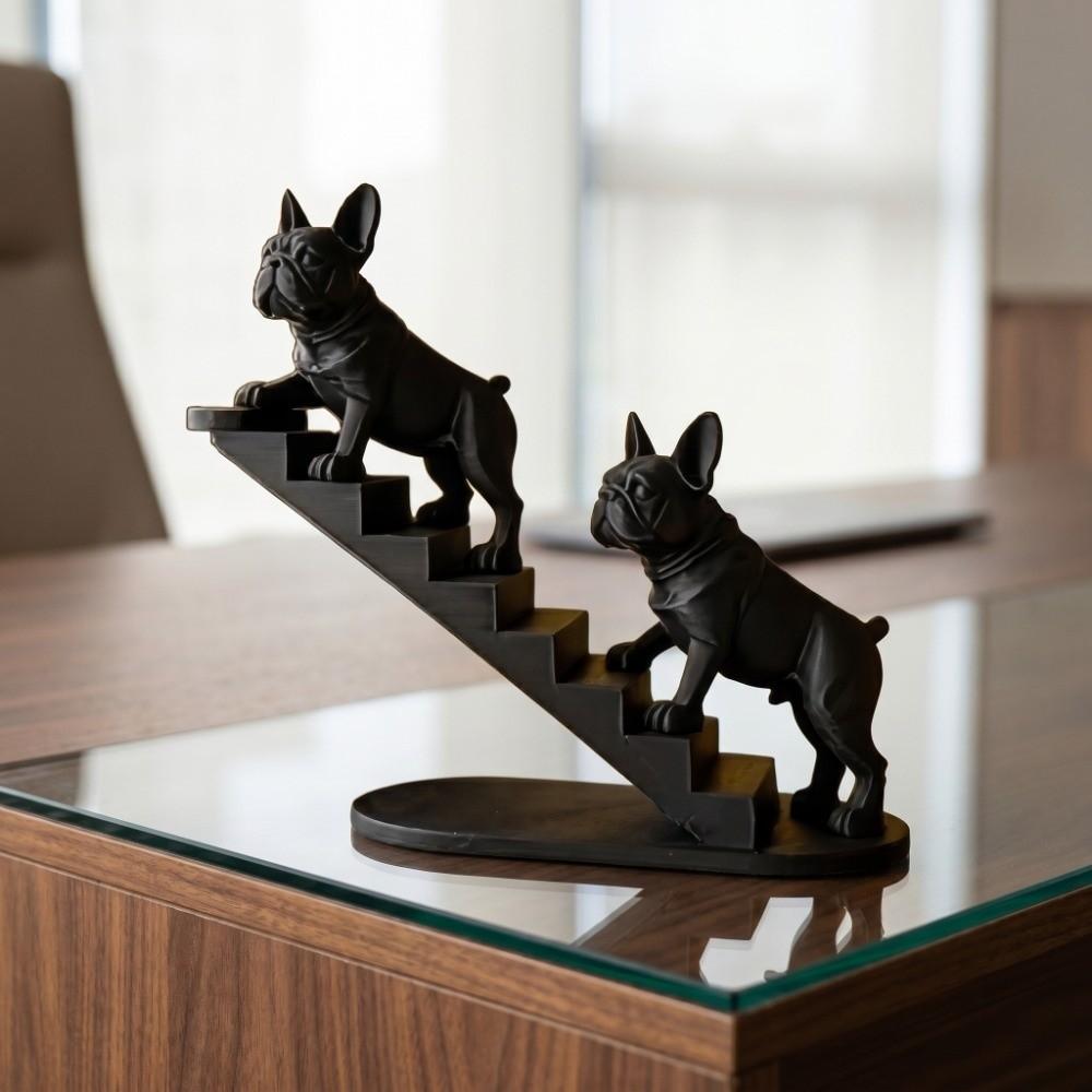 3D Printed French Bulldog Statues Creative Funny Decorative Bulldog Ornaments Nordic Style Desktop Staircase Decorations