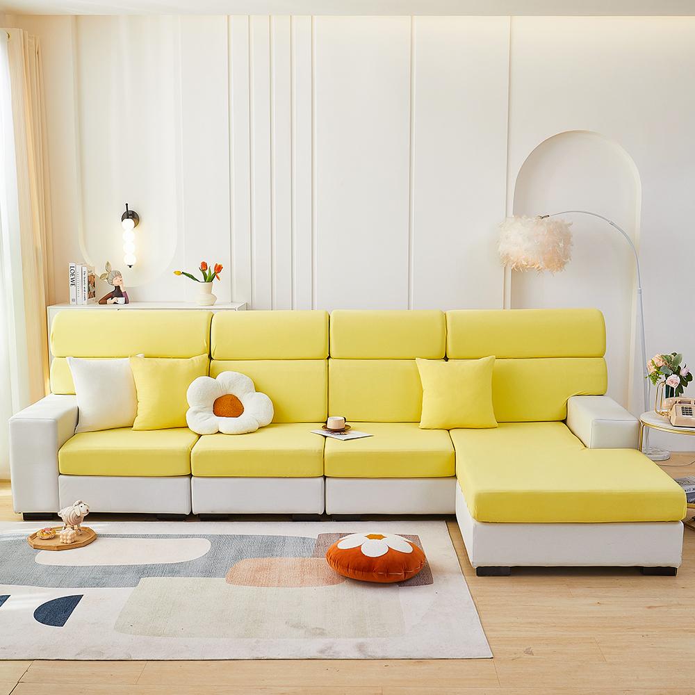 Copridivano Elasticizzato Universale per Tutte le Stagioni Copertura Completa Copertura Colore Unico Moderno Semplice Asciugamano per Divano Copertura Completa Filo di Seta di Ghiaccio Cuscino per Divano