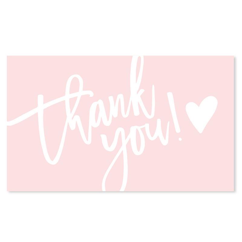 Black Thank You Greeting Cards, 50 Sheets/Pack