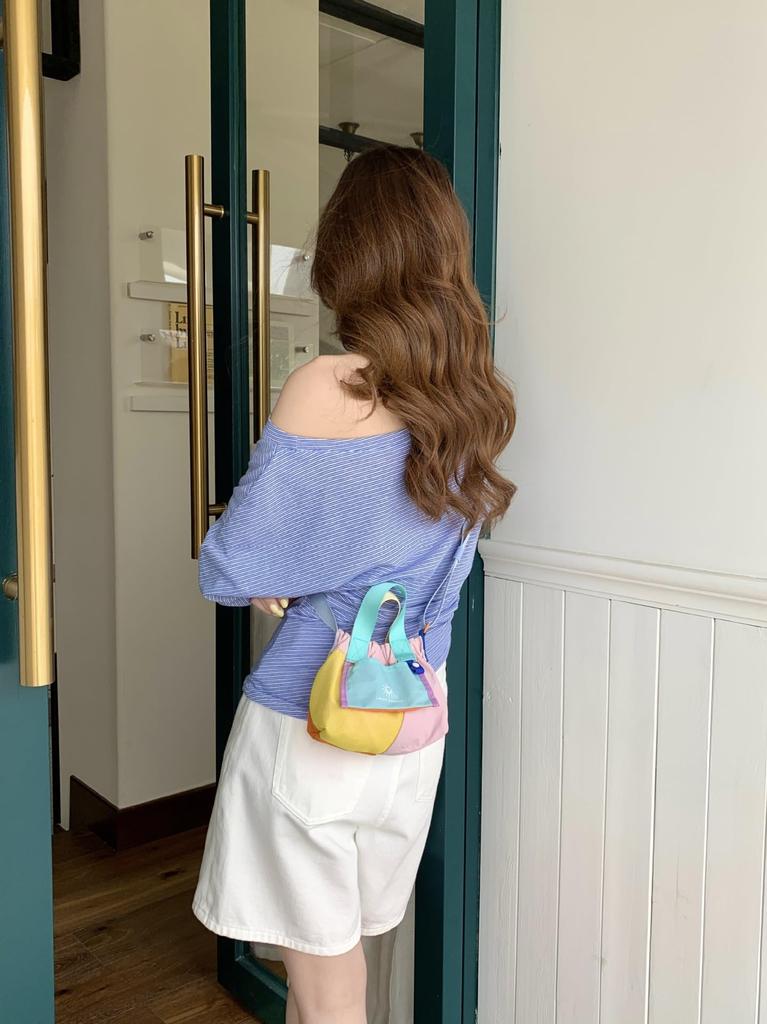 Lovey summer Colourblock Micro Dumpling Nylon Shoulder Bag Bag, Women's