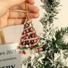 Acrylic Christmas Tree Ornament Cute Acrylic Tree Pendant Cartoon Car Flat Pendants  Xmas Gift
