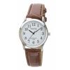 CREPHA Men's Analog Watch, Water Resistant, Leather Strap, White/Brown, TE-AM147-BRS