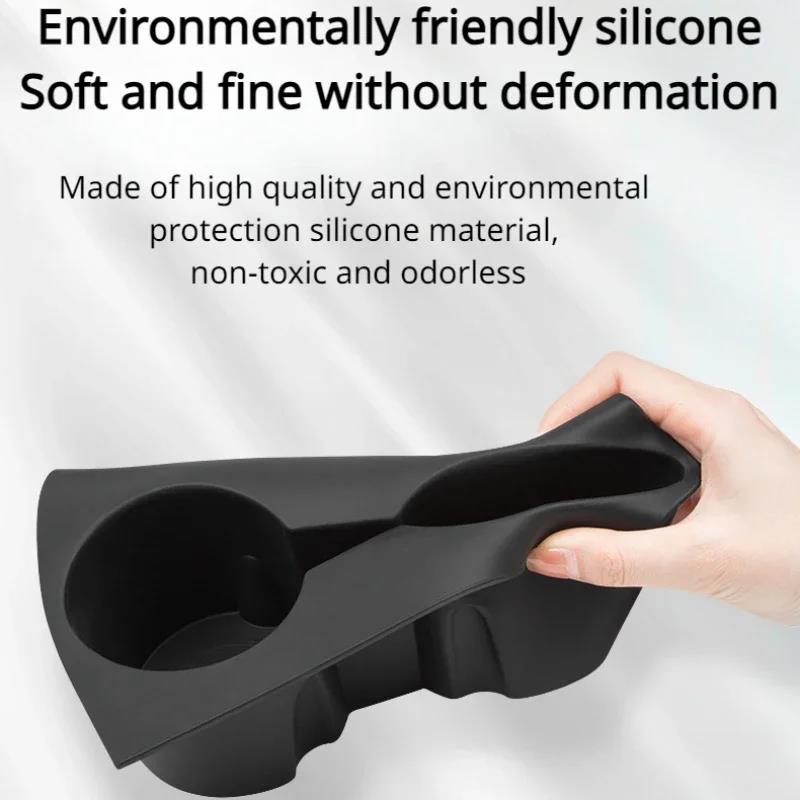 For Tesla Model 3 Tesla Model Y Interior Cup Holder Central Console Water Bottle Organizer TPE Accessory Car Storage Compatible Cup Holders 5