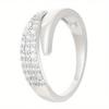 1 Piece of Suitable Sharp Wing Design Copper Inlaid Synthetic Zircon Open Ring for Daily Wear