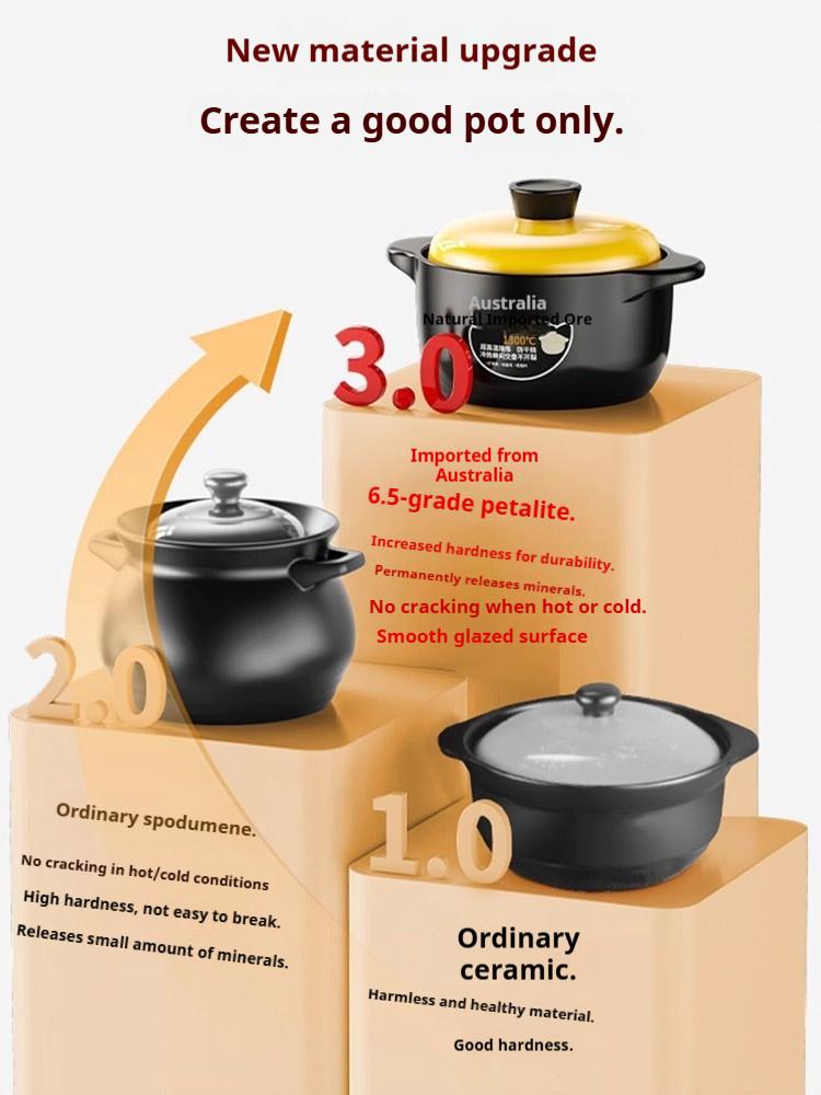 Gianxi Clay Pot Stew Pot Ceramic Gas Pot Soup Stew Pot Resistant To High Temperature Dry Burning Without Cracking Soup Pot
