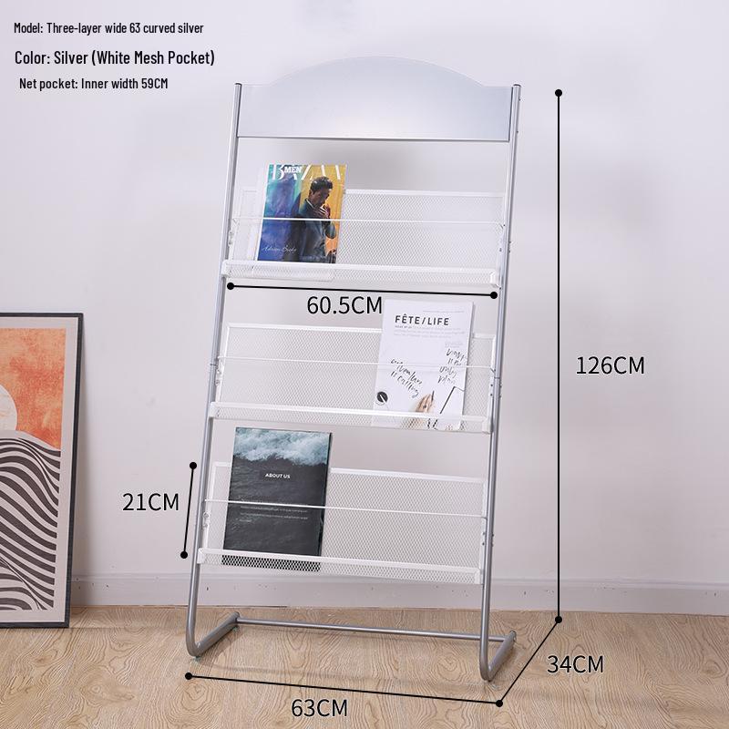 Floor Standing Magazine & Book Display Rack for Periodicals and Promotional Materials