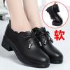 New Fashion Lace Platform Pumps Casual Wedge Waterproof Pointed Toe Soft Leather Shoes for Women Spring Autumn