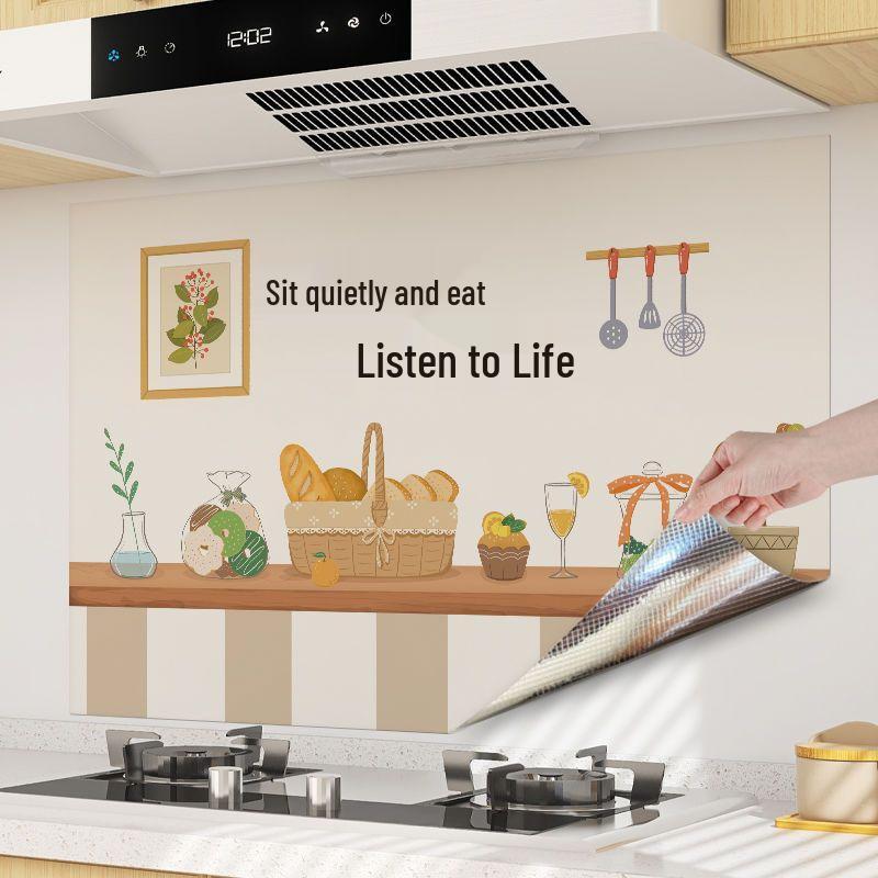 High-Temperature Resistant, Fireproof, Waterproof Kitchen Wall Sticker - Oil & Stain Proof for Stove, Range Hood, and Tile