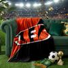Bengals Team Logo Artwork Blanket Lightweight Flannel Bedding Blanket Perfect for Travel, Camping, Living Rooms, Offices, Sofas, Fan Christmas gift