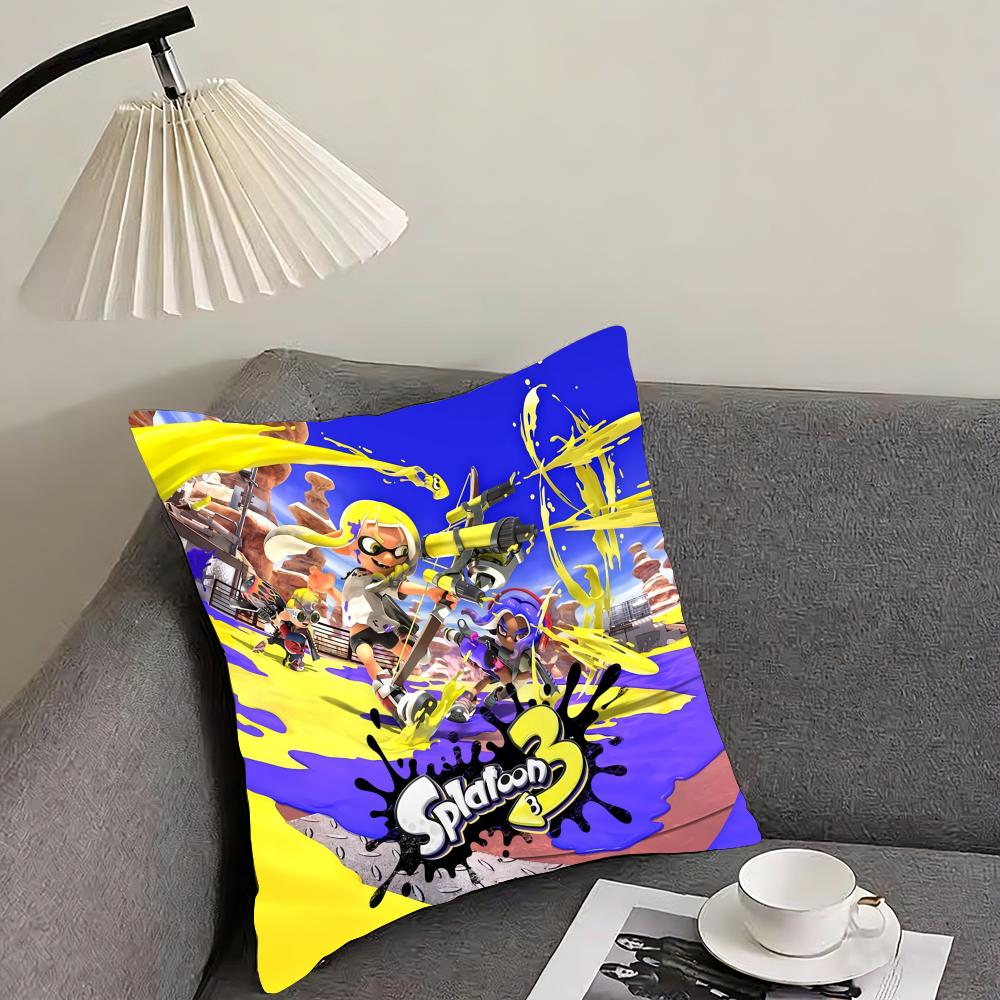 

Game S-Splatoon Cushion Cover Reversible Plush Pillow Cover – For car, sofa, bedroom, perfect as a gift. 12x12Inch