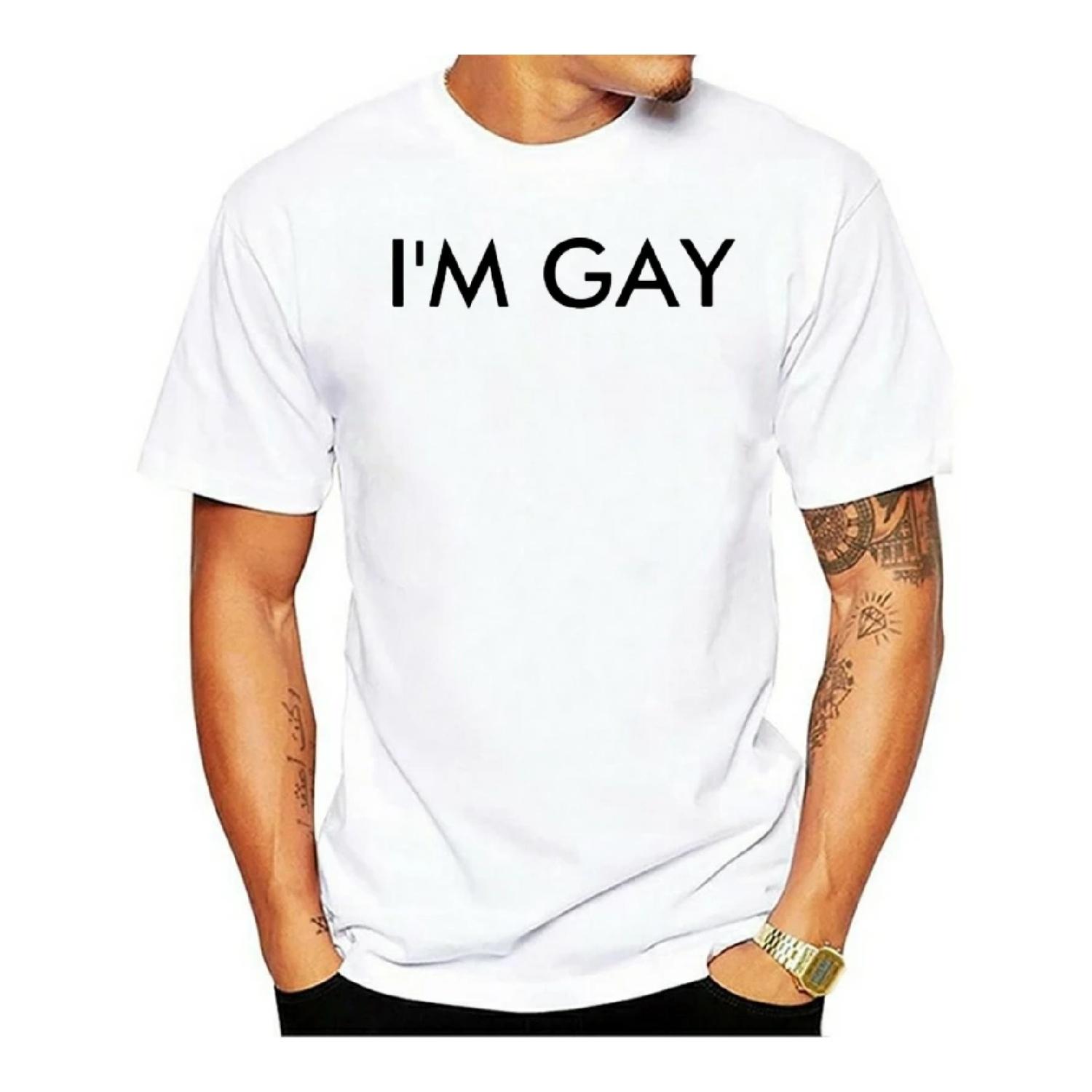 

2025 Printed Men T Shirt Cotton Short Sleeve i m GAY Women XXXXXL чорний