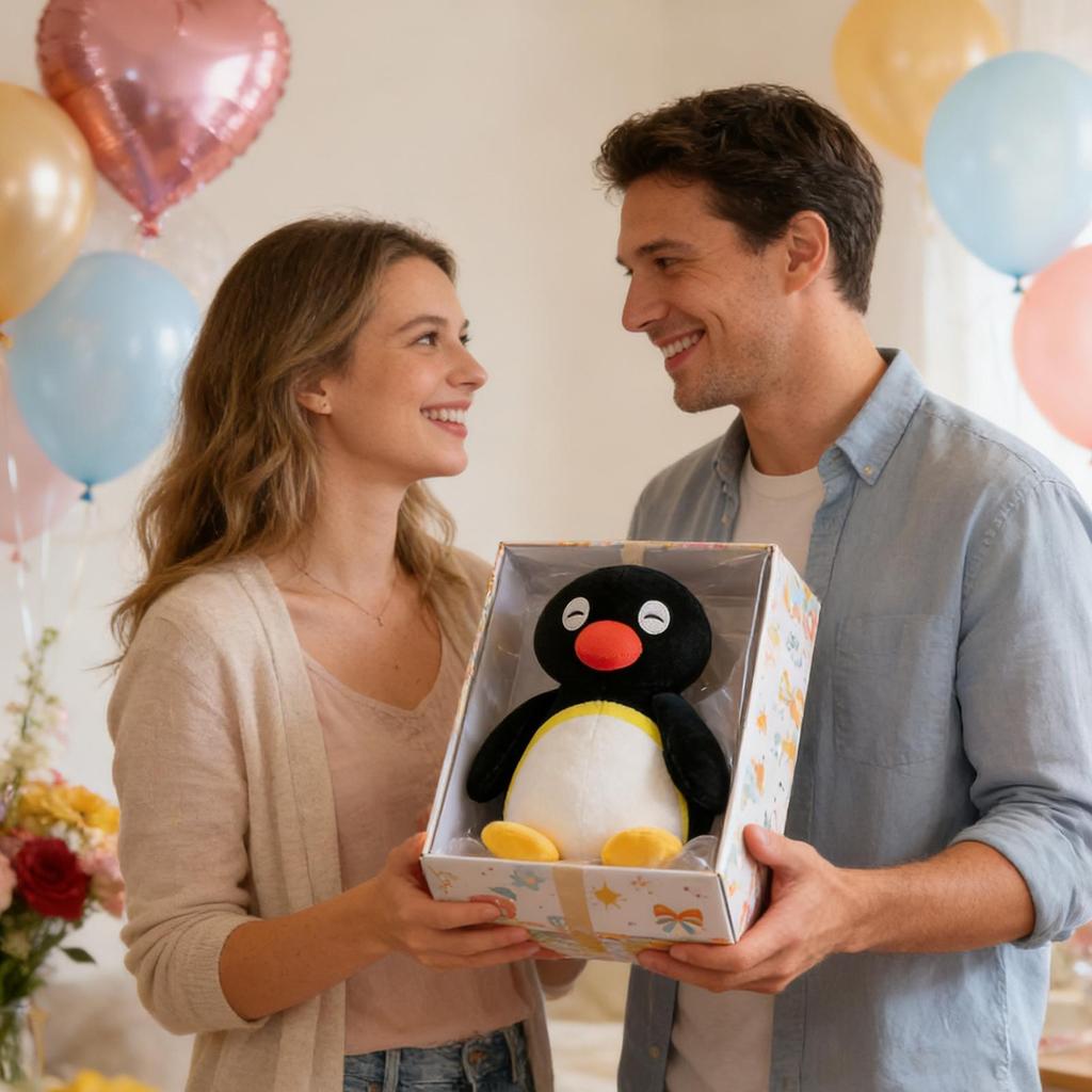 Plüschpinguin 30 cm Weiches Kuscheltier Kissen Niedliche Stofftiere Pinguinpuppe für Komfort Begleiter Jungen Mädchen