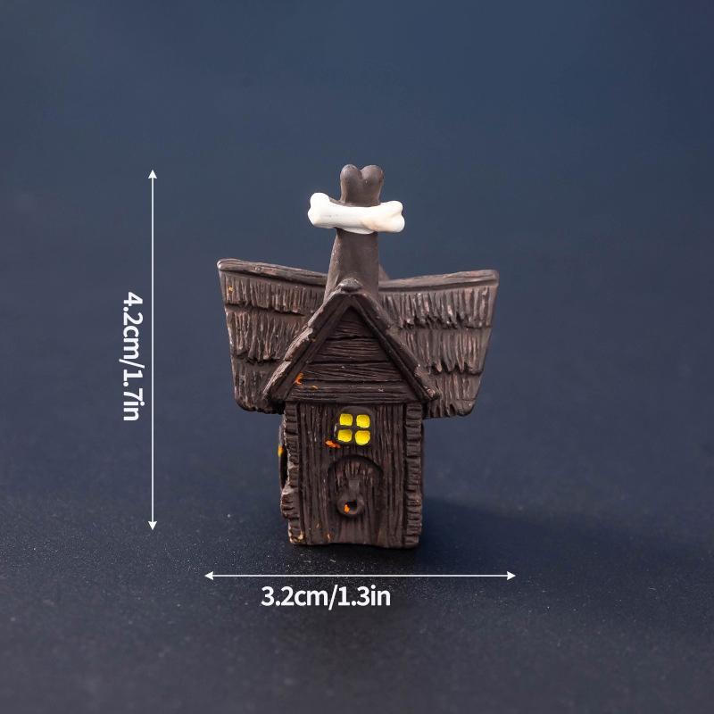 Halloween Decorations Skull Bat Mini Figurines Ornament Desktop Landscape Figurine Decoration