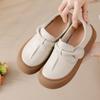 Original Natural Leather Shoes for Women Vintage Comfort Round Toe Mom Flats Woman Slip On Orthopedic Loafers Ladies Moccasins