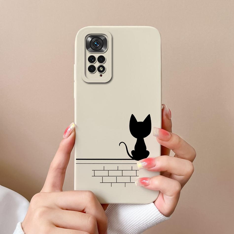 For Redmi Note 11S 4G 5G Phone Case Love Heart Liquid Silicone Camera Protection Back Cover For Xiaomi Redmi Note11S 11 S Funda