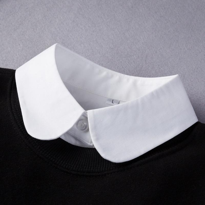 Mens M/L Size Fake Collar for Womens Solid Color White Formal Suits Half Shirt Detachable Collar Business Blouse False Collar