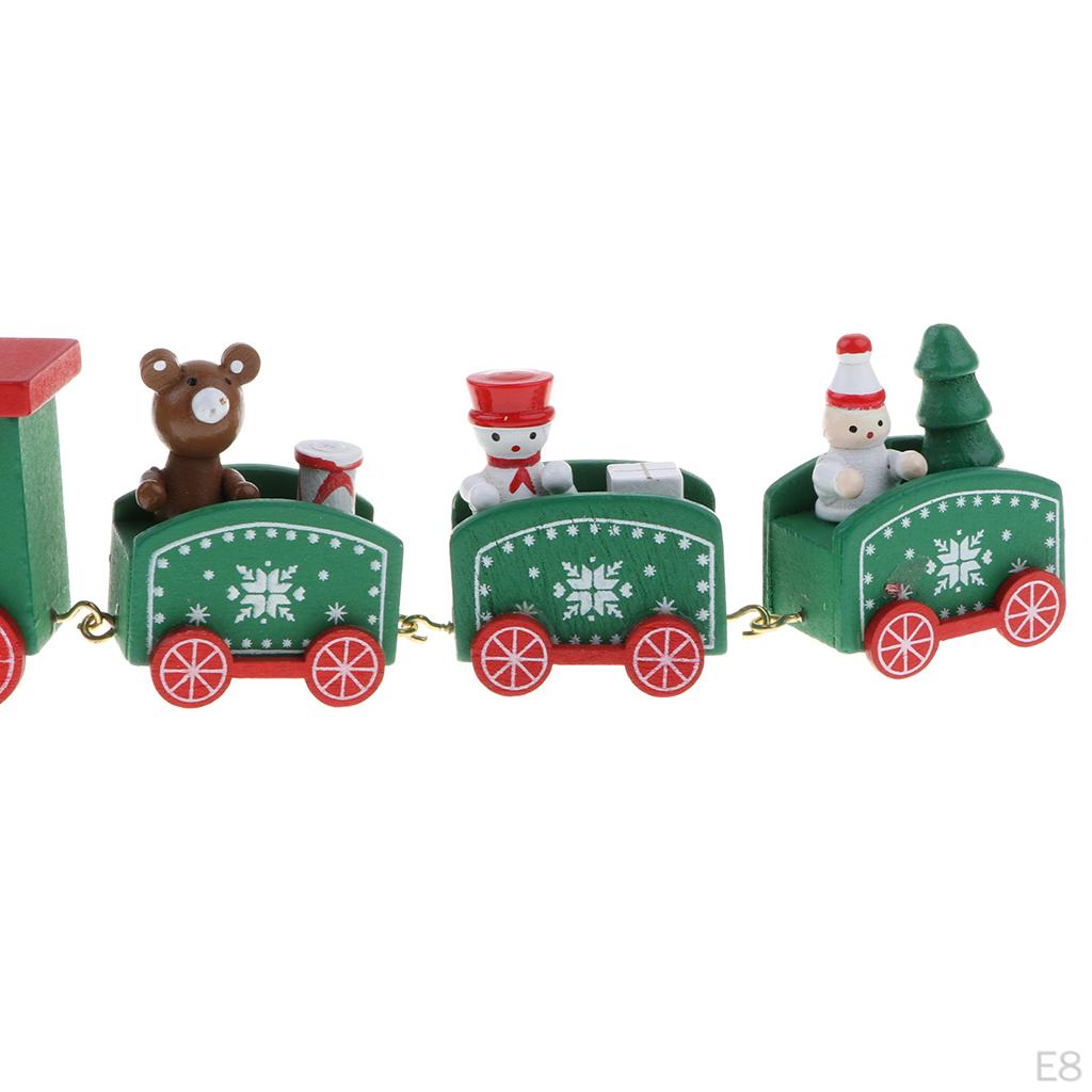 Wooden Train Santa Festival Ornament Decor Christmas Gifts