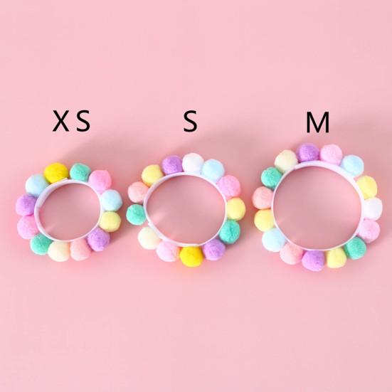 Pet Collar Plush Balls Decorative Fastener Tape Christmas Cats Dogs Pompom Collars for Birthday