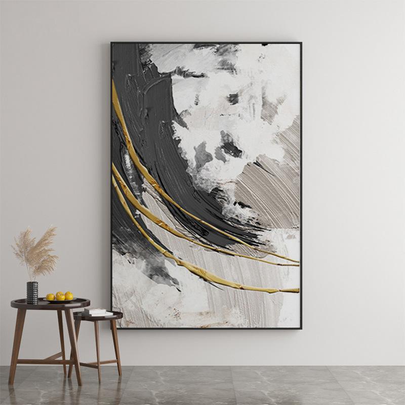 Moderno abstracto Goden blanco y negro aerosol lienzo decorativo carteles porche pasillo pintura al óleo colgante impresión en lienzo arte de la pared