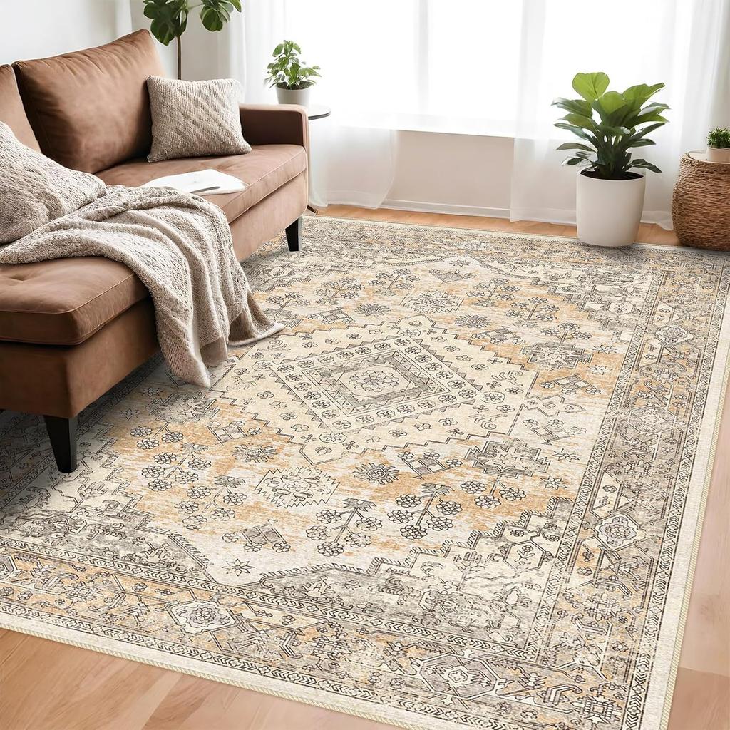 Temu Ethnic Style Persian Floor Mat Household Living Room Dust-Proof Carpet Bedroom Dirt-Resistant And Easy To Take Care Of Bedside Blanket