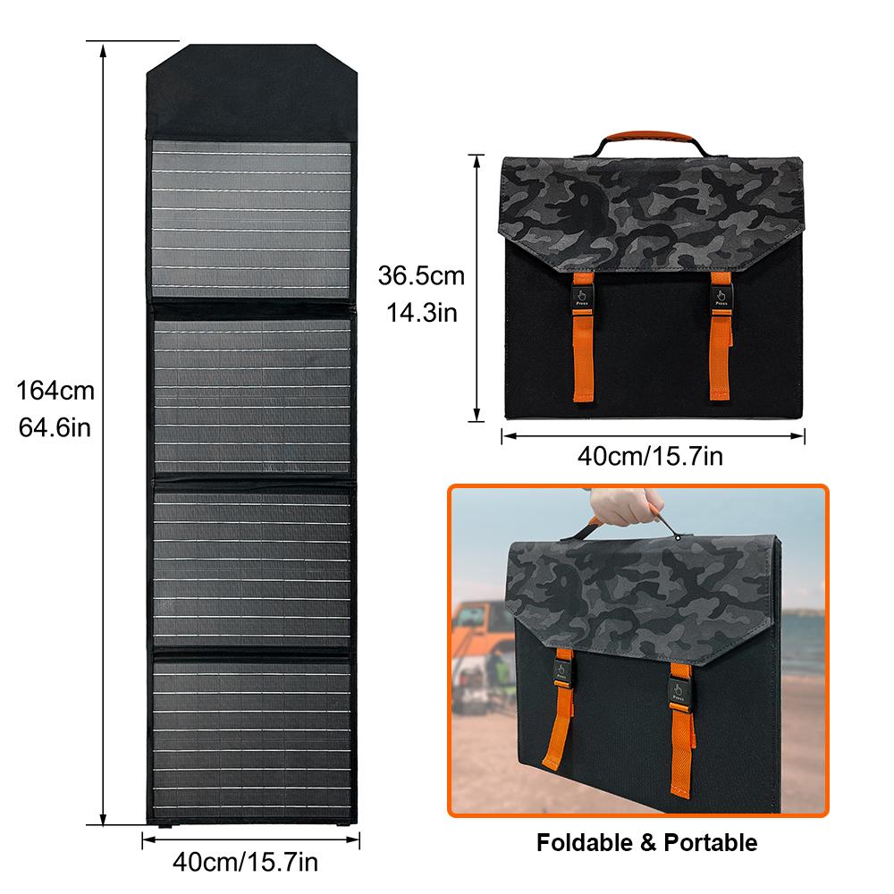 100W 18V Portable Foldable Solar Panel Solar Charger Emergency Power for Outdoor Camping Traveling