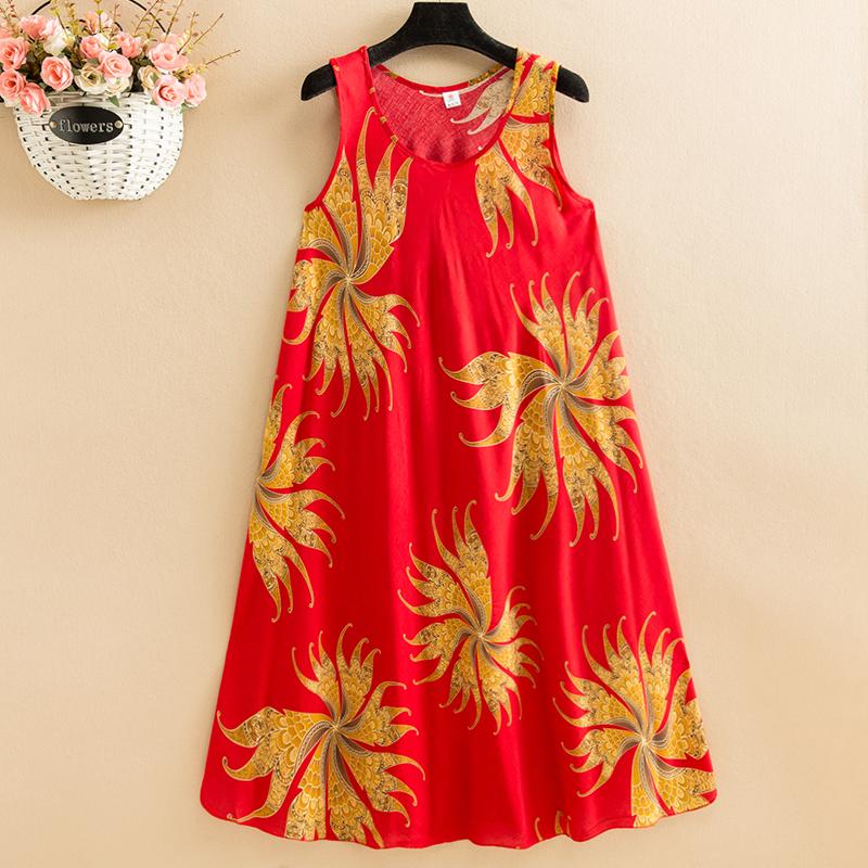 Letnia sukienka bez rękawów damska Oversize luźna długa sukienka z nadrukiem