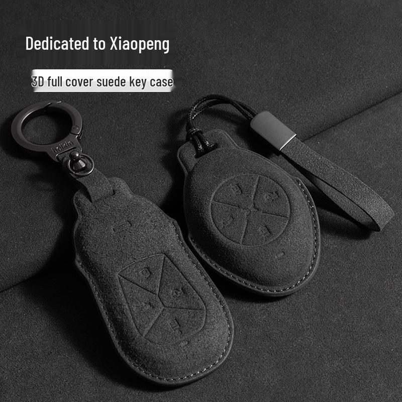 Alcantara Key Case for XPeng Models: P7, P7i, P5, G9, G6, G3, and G3i - Full Coverage with Buckle