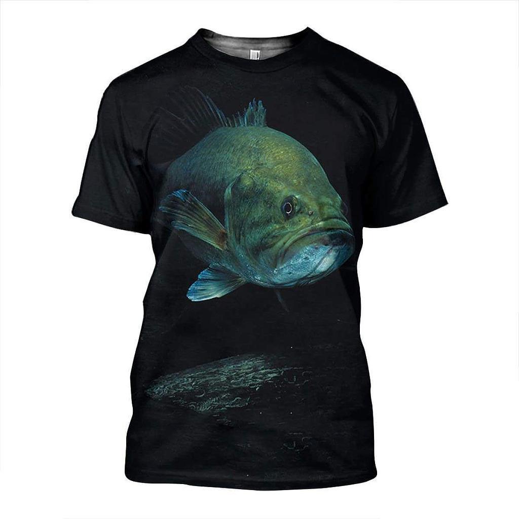 BASS Fishing Print T-shirt for Men 3D Fashion Fish Hunter Round Neck Top Men Women Casual Outdoor Short Sleeve Tees Clothing