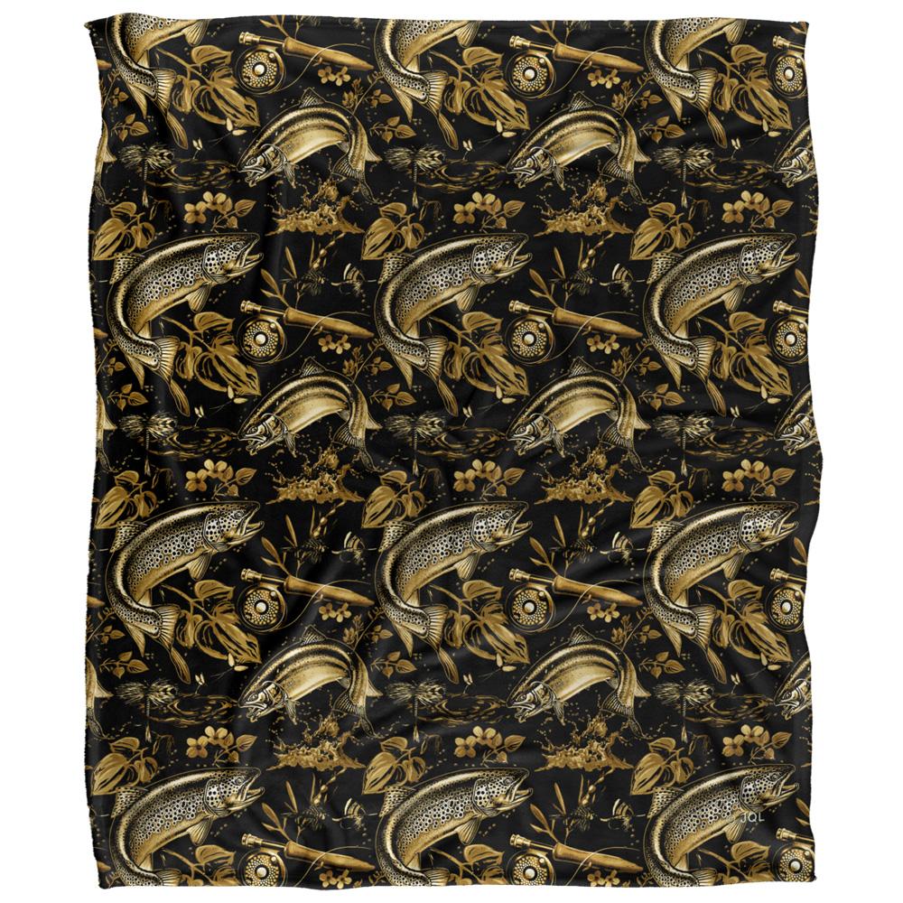 JQ Licensing Jl-Jp-Jq Silky Patterned Fishing Supersoft Blanket