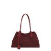 Women's Retro Suede Tote Bag - Large Capacity Frosted Shoulder Bag for Autumn 2025