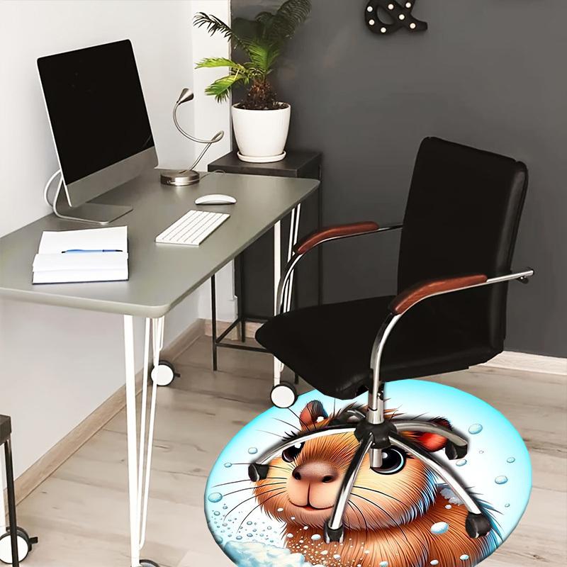 

1pc Winter Hamster Round carpet, Made of Polyester,Perfect for Decorating Office Chairs, Living Rooms,Vibrant Decorative Rug 80cm