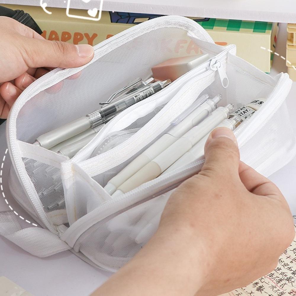 Cosmetics Storage Korean Pencil Bag Large Capacity Stationery Storage Bag  Office Supplies