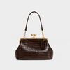 Borsa a Clip Moda Retro Lusso Leggero Grande Capacità Telaio Metallico Borsa a Spalla Borsa da Donna Borsa da Donna