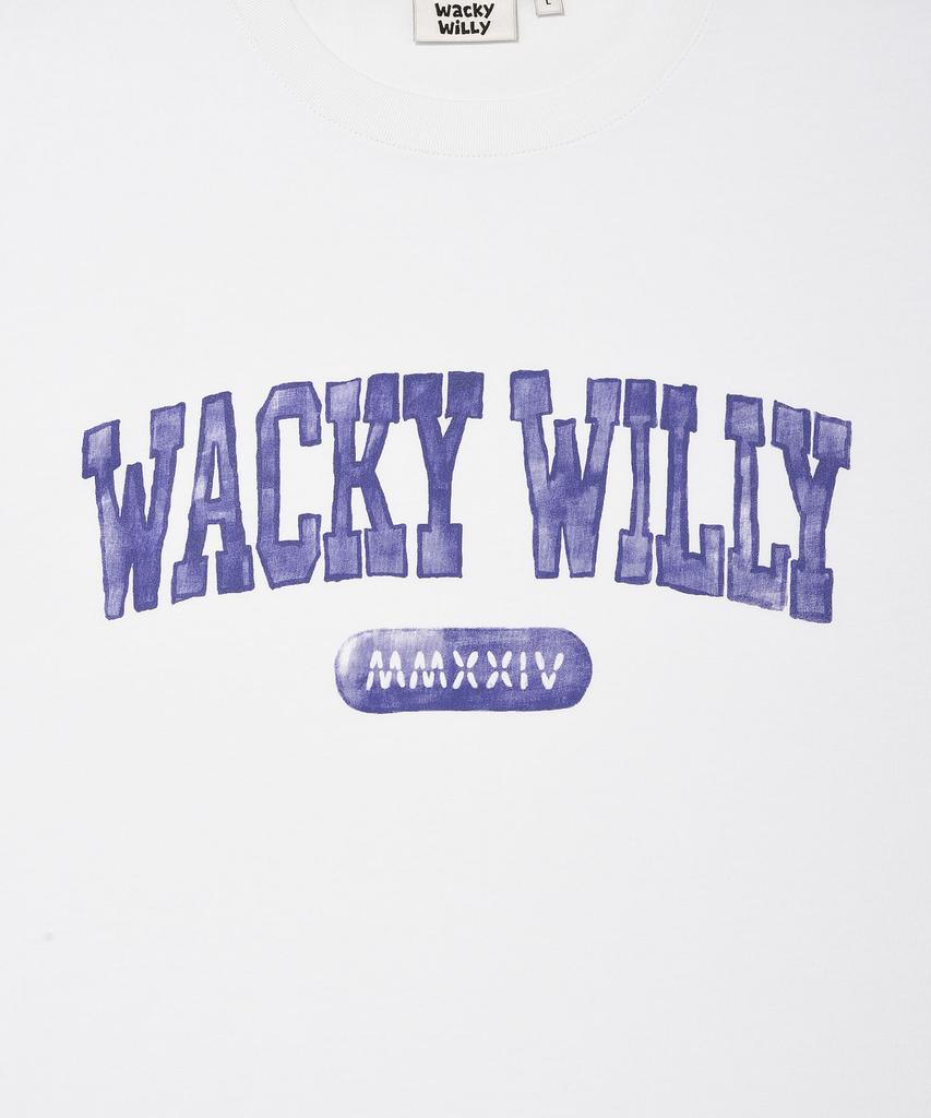 WACKY WILLY Arch Typo Short Sleeve T-Shirt White