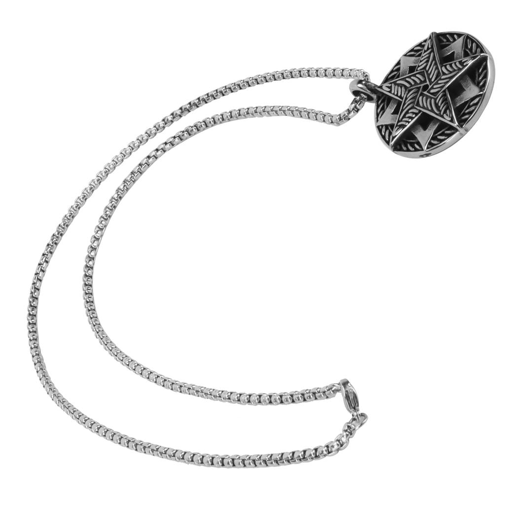 Plain Men s Titanium Steel Necklace Star Shaped Pendant Necklace Neck Decoration Chain