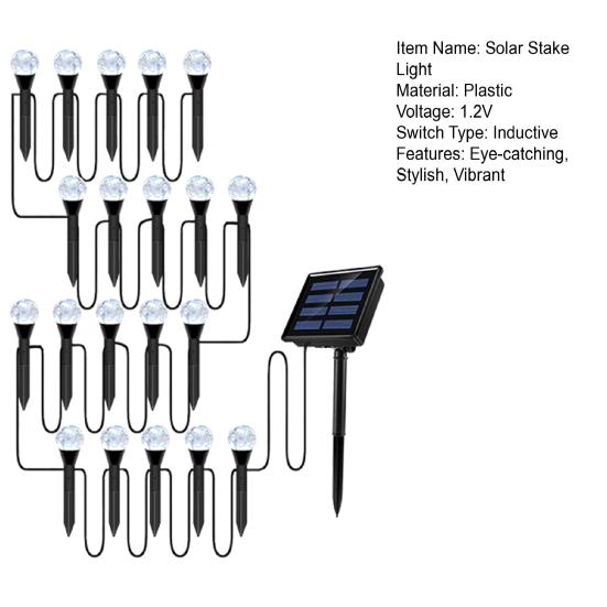 Solarbetriebene Gartensteckleuchte Faux-Kristall Rissiges Plastik LED-Kugelleuchte Außen Wasserdicht