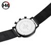 Hannah Martin Men's Stainless Steel Waterproof Analog Quartz Business Chronograph Watch Black