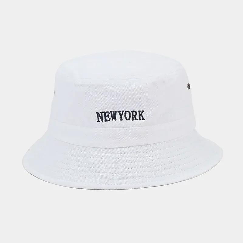 Spring and Summer Cotton Letter Bucket Hat Fisherman Hat Outdoor Travel Sun Cap for Men and Women 85